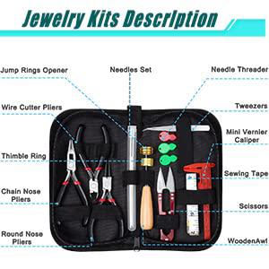 songin jewelry making kit, jewelry making repair suppies tools for adults, wire wrapping kit with pliers for jewelry bracket