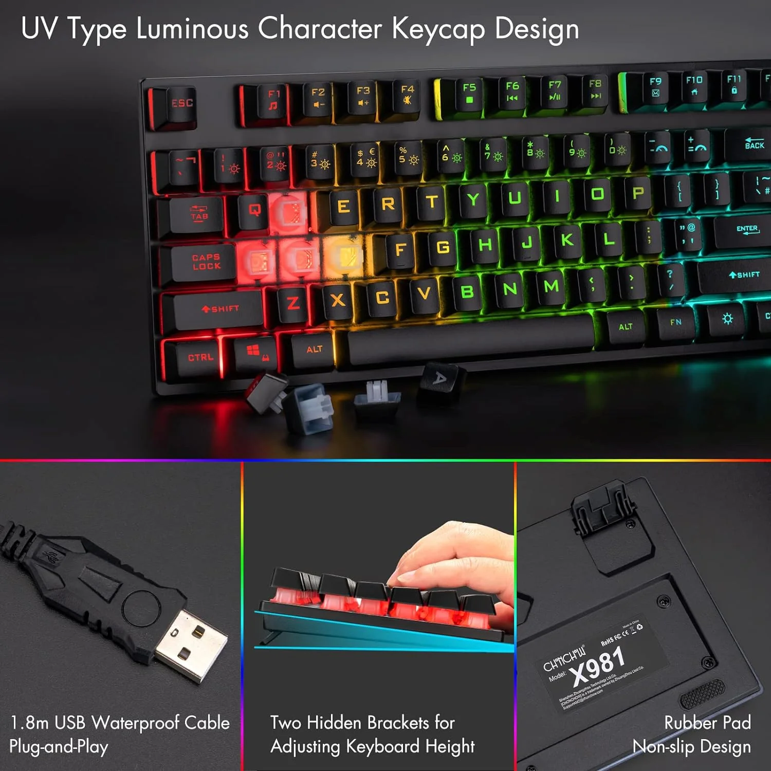 Zell Electronics Zell Wired Gaming Keyboard For Mac Pc Ps5 Ps4 Xbox One Gamers, Rgb Backlit Led Mechanical Feel Keyboard With Multimedia Keys …