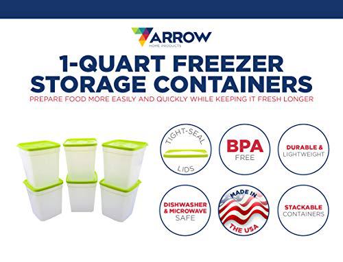 Arrow Home Products arrow food storage containers with lids - bpa free reusable food containers seal in freshness to freeze, store, or reheat foo