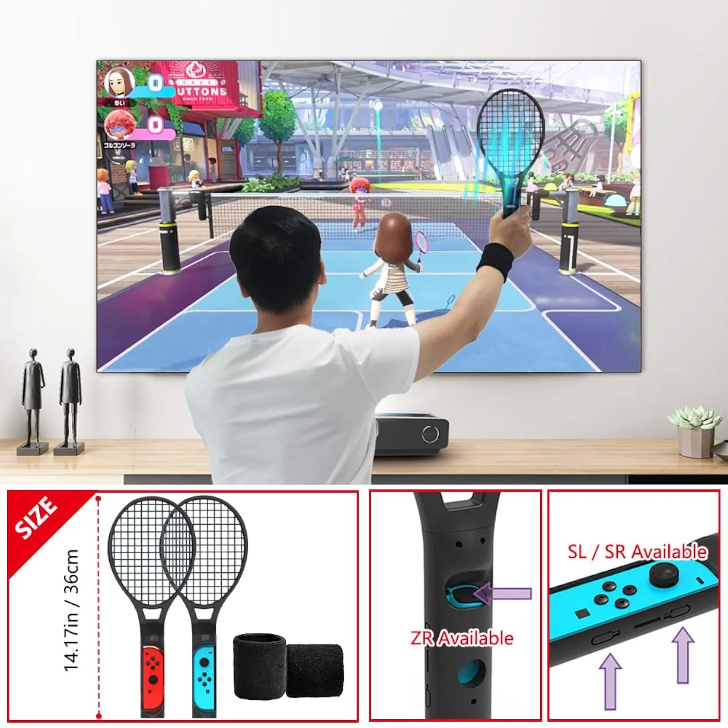 GCP Products 2022 Switch Sports Accessories For Nintendo Games - 13 In 1 Switch Bundle Soccer Leg Strap / Tennis Games Racket / Golf Clubs…