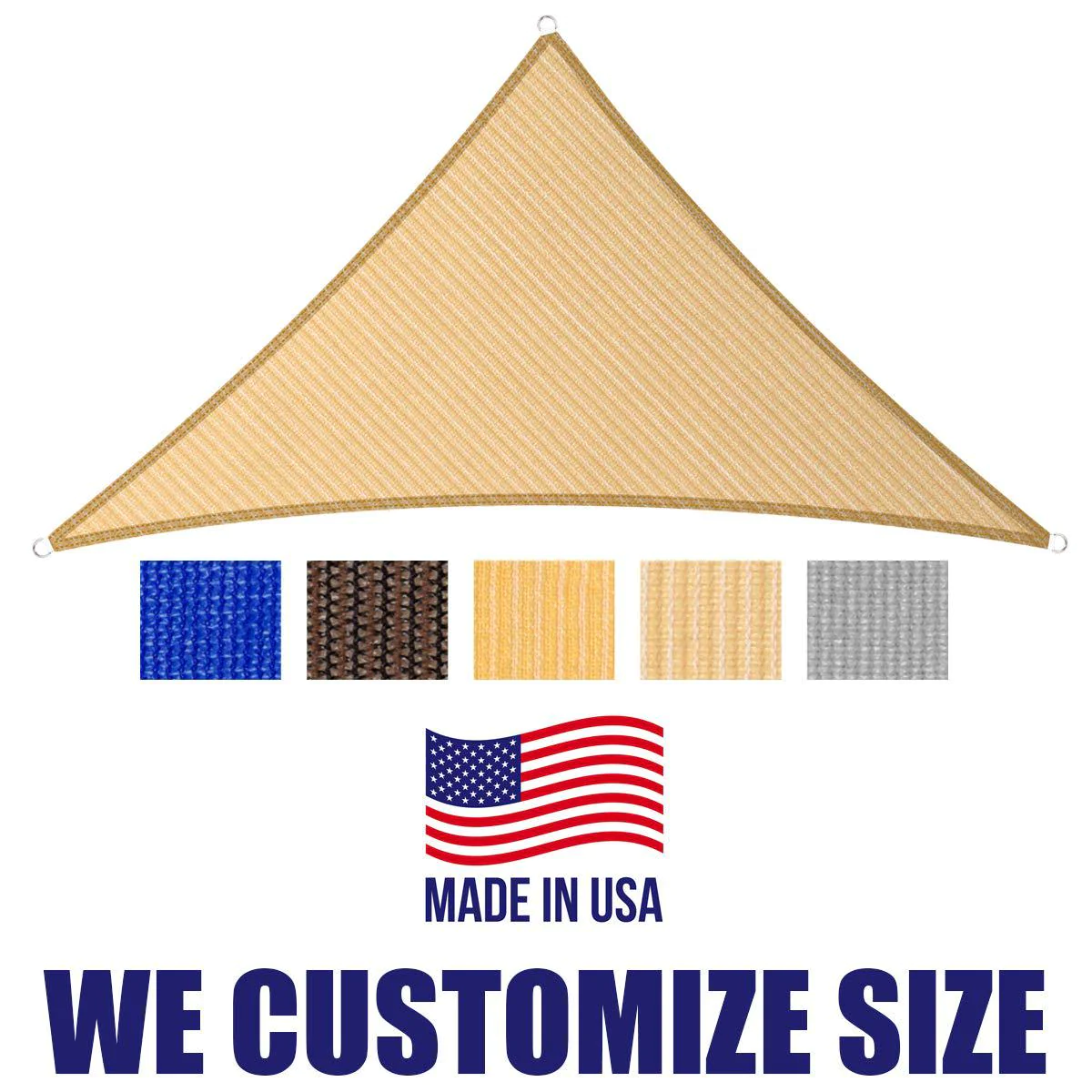 homa 12&s; x 12&s; x 12&s; beige sun shade sail triangle canopy, 95% uv blockage awning shelter fabric cloth screen for patio outdo