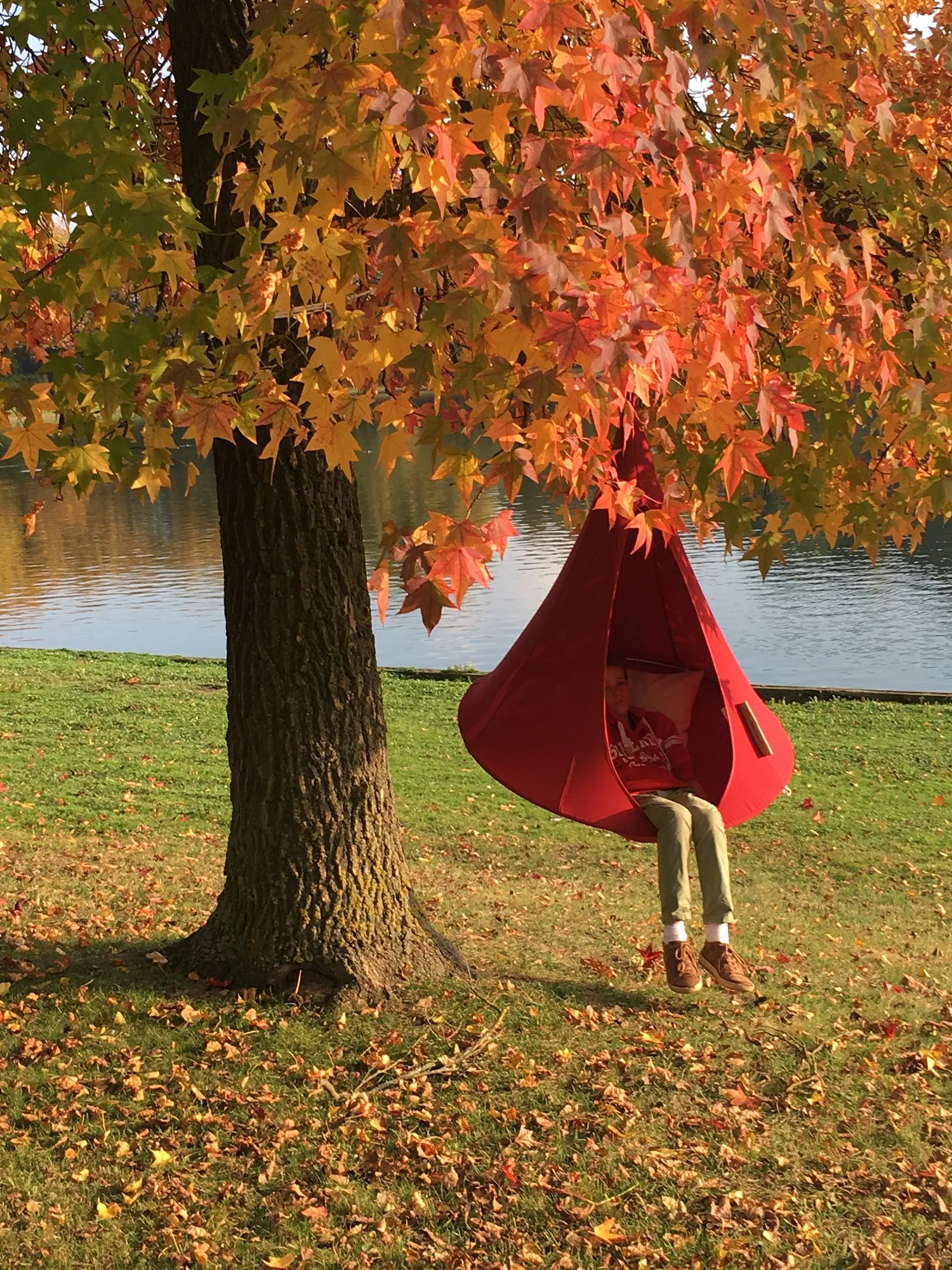The Hamptons Collection 48” Red Children’s Bonsai Cacoon Chair with Hanging Hardware