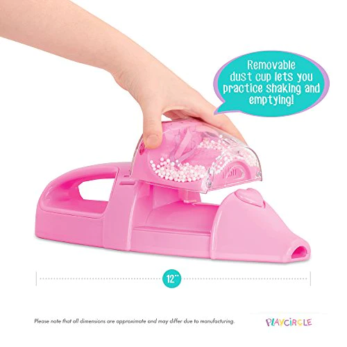 Play Circle by Battat – Home Neat Home Pink Vacuum Cleaner Set – 2-in-1 Pretend Play House Cleaning Playset with Realistic Sound