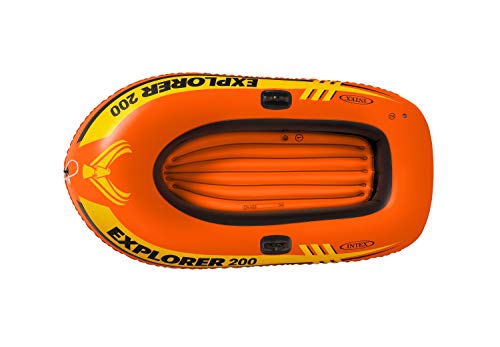 Intex Explorer 200, 2-Person Inflatable Boat Set with French Oars and Mini Air-Pump , Orange, 73