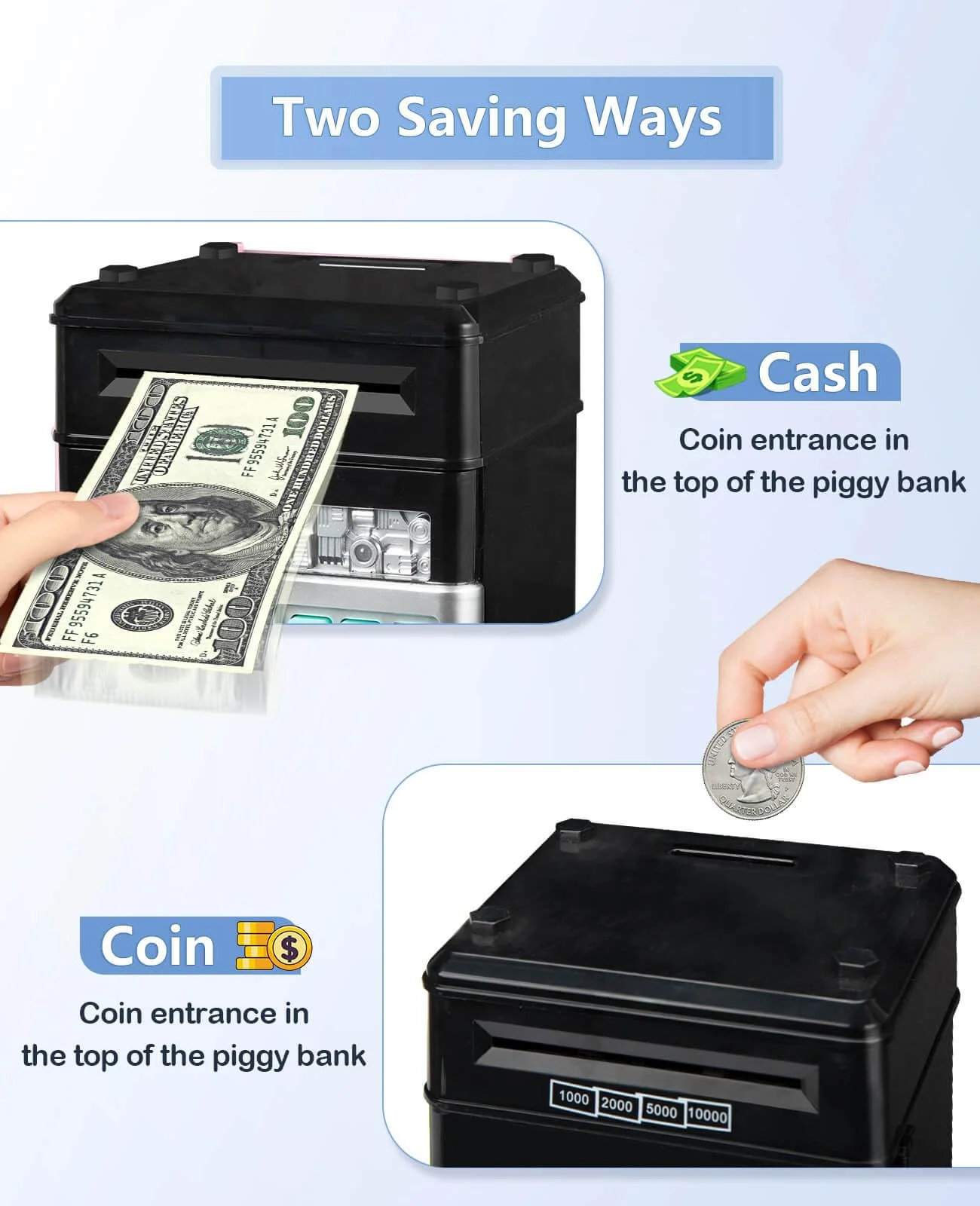 MAGIBX Piggy Bank for Boys Toys age 6-8, Cash Coin Can ATM Bank Toys for 6 7 8 Year Old Boy Birthday Gifts, Electronic Money Sav