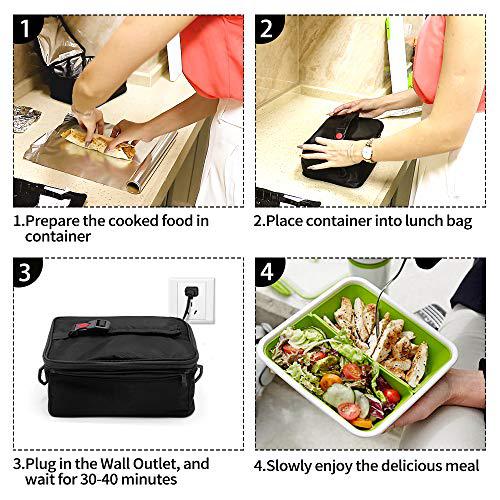 Rottogoon portable oven, 110v portable food warmer personal portable oven mini electric heated lunch box for reheating &a; raw food cooki
