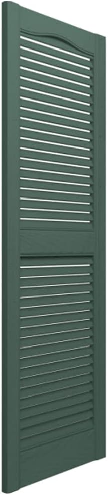 Plastic Development Group, LLC Plastic Development Group LSGRN1455 14 x 55 Inch Decorative Exterior Vinyl Plastic Faux Louvered Window Shutters with Installat