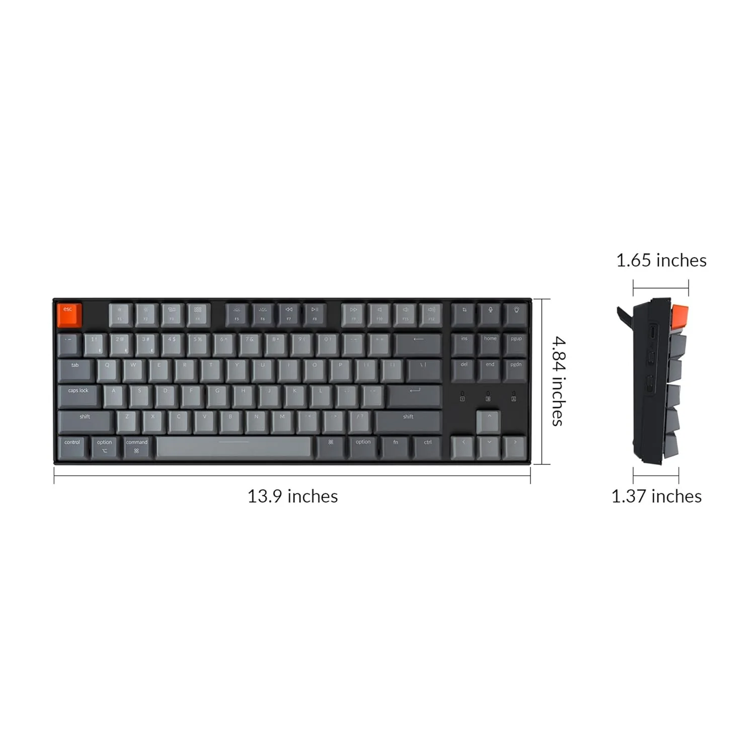 Zell Electronics Zell K8 Tenkeyless Wireless Mechanical Keyboard For Mac, White Backlight, Bluetooth, Multitasking, Type-C Wired Gaming Keyboa…