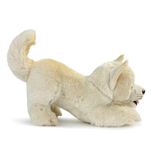 demdaco mix rescue breed dog soft white 10 inch plush fabric stuffed figure toy