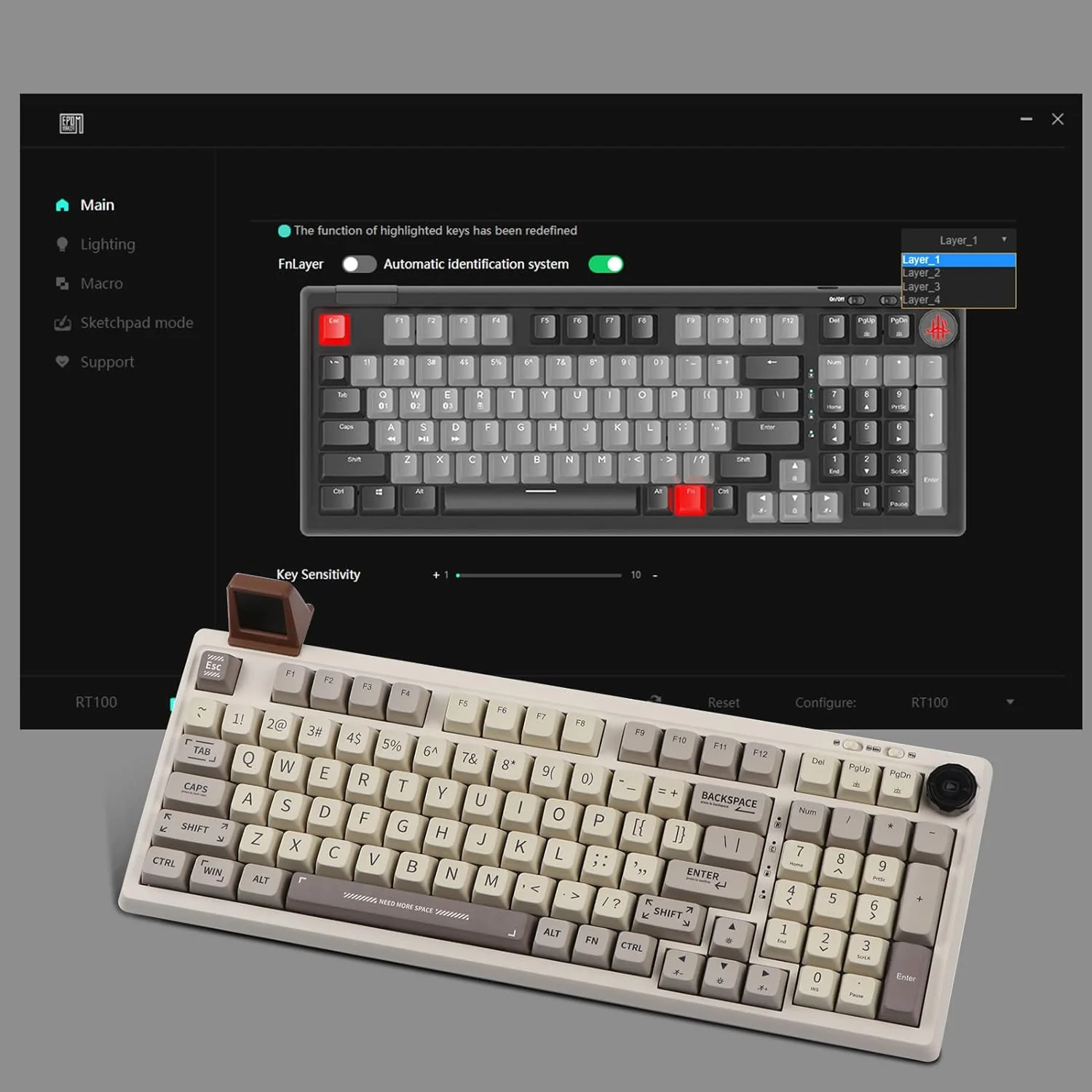 Zell Electronics Zell Mechanical Keyboard, Retro Gaming Keyboard, With Display Screen, Bt5.0/2.4G/Usb-C 97 Keys Gasket Custom Keyboard, Hot Sw…