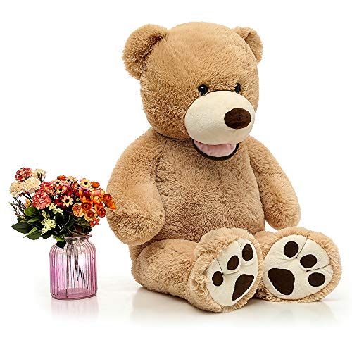 MaoGoLan Giant Teddy Bears Large Plush Stuffed Animals Toy with Footprints Big Teddy Bear for Girlfriend Children 39 Inch,Light