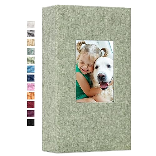 Vienrose Linen Photo Album 300 Pockets for 4x6 Photos Fabric Cover Photo Books Slip-in Picture Albums Wedding Family Valentines