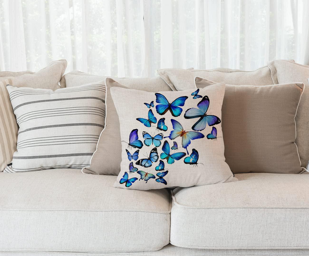 solekla outdoor patio throw pillow cover colorful different butterflies farmhouse dcor outside furniture swing seat bench chair decor