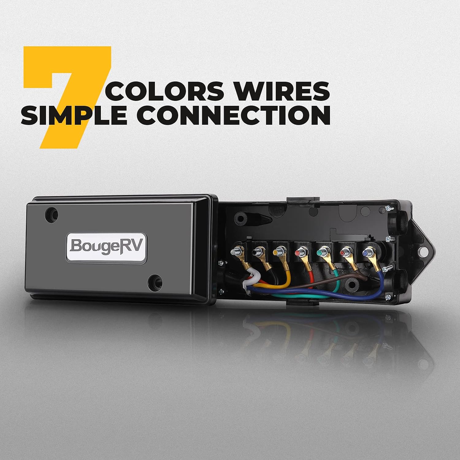 BougeRV 7 Way Trailer Plug Weatherproof Trailer Wiring Harness 7 Pin Trailer Connector Enclosed&a;#194;&a;#160;Trailer Accessories