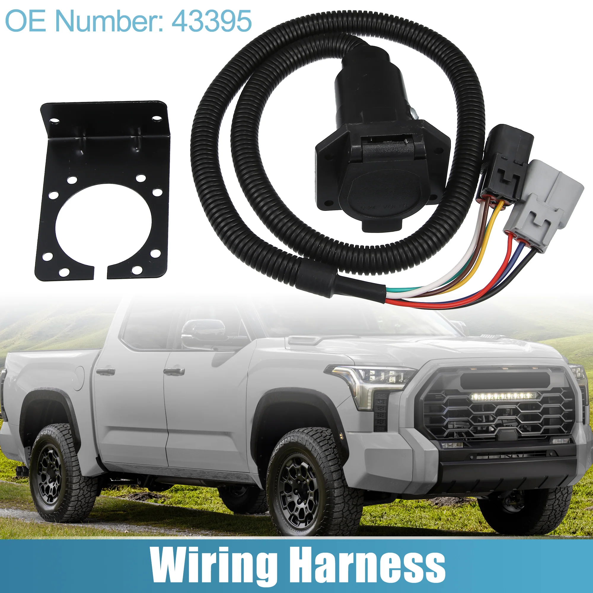 Unique Bargains 1 Set ‎‎Car 7-Pin Trailer Wiring Harness Kit for Toyota Tundra 2003-2006