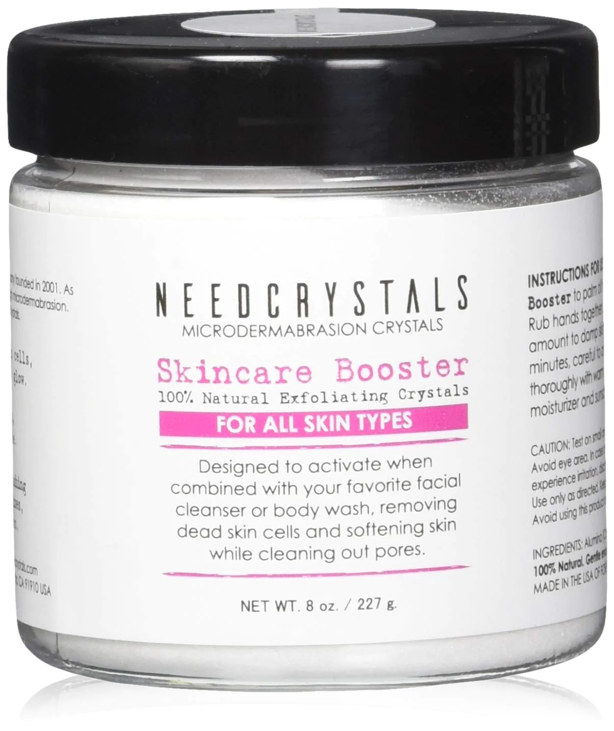 NeedCrystals Microdermabrasion Crystals 8 oz. / 227g. DIY Face Scrub. Natural Facial Exfoliator for Dull or Dry Skin Improves Sc
