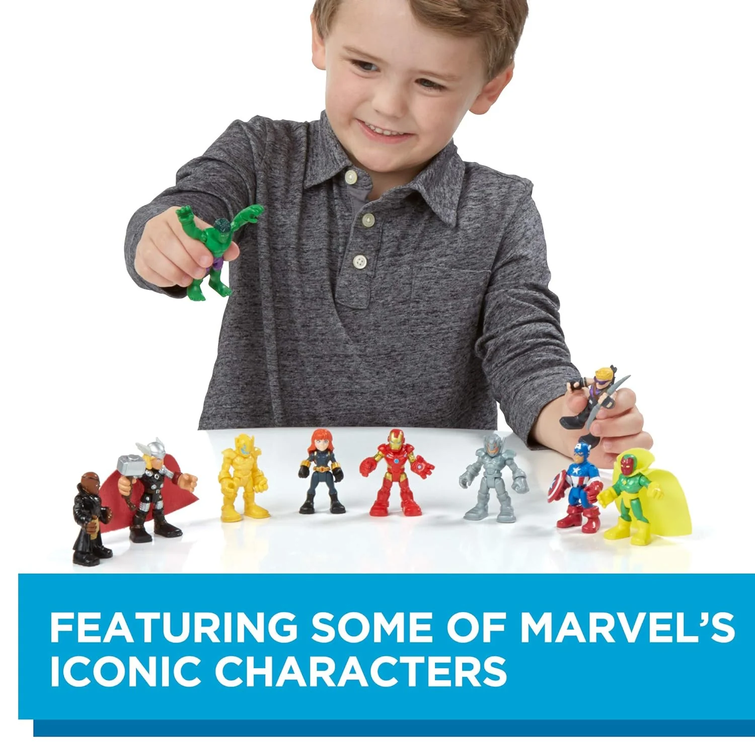 Hasbro Playskool Heroes Marvel Super Hero Adventures Ultimate Set, 10 Collectible 2.5-Inch Action Figures, Toys for Kids Ages 3 and …