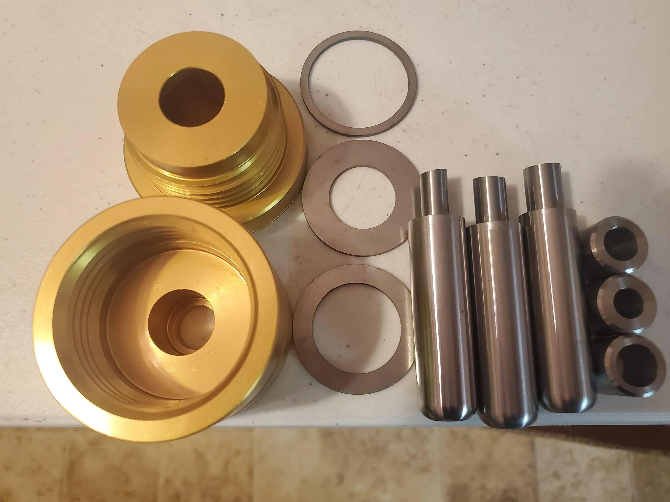 usareplacementparts self centering coin ring punch kit and die set, coin ring making tools, punch and die sizes 3/8inch, 7/16