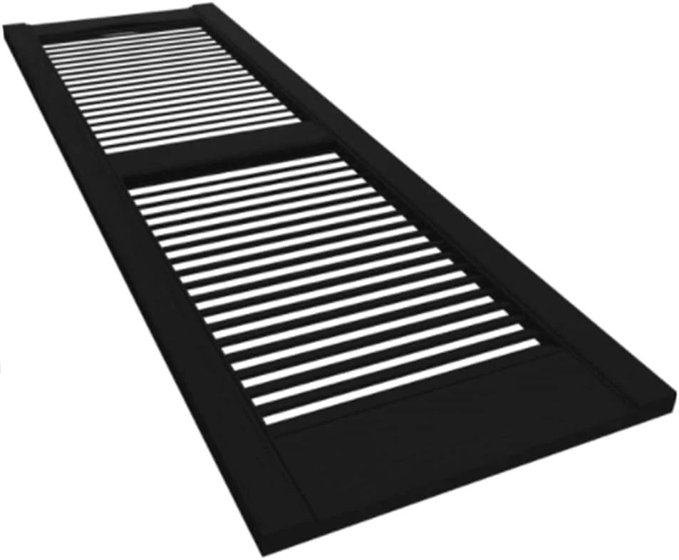 Plastic Development Group, LLC Plastic Development Group LSBLCK1439 14 x 39 Inch Decorative Exterior Vinyl Plastic Faux Louvered Window Shutters with Installa