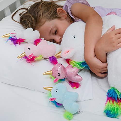 PixieCrush unicorn stuffed animals for girls ages 3 4 5 6 7 8 years; stuffed mommy unicorn with 4 baby unicorns in her tummy; toy unicor