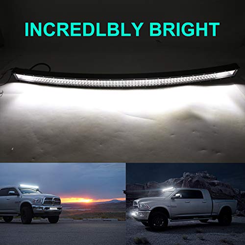 BBC BANGBANGCHE Bangbangche 50 288W Curved Combo LED Light Bar Flood Spot Fog Light, 4X 48W Led Pods Lights for Boat Truck Tractor Trailer Off-R