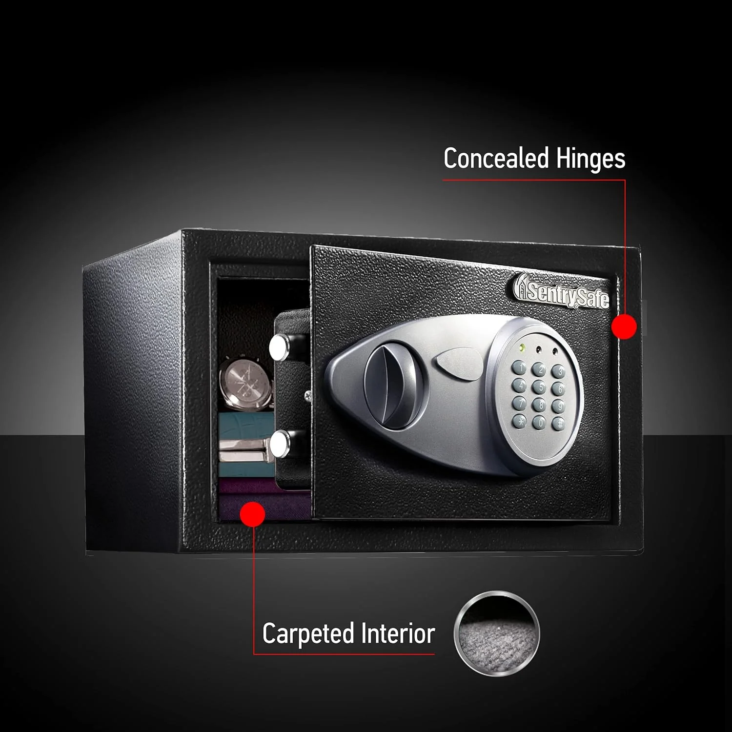 SentrySafe Security Safe with Digital Keypad Lock, Steel Safe with Interior Lining and Bolt Down Kit, California DOJ Certified for Firearm