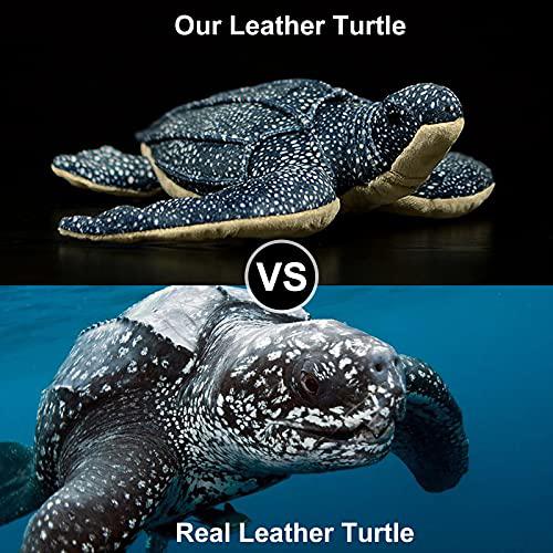 zhongxin made simulation leatherback turtle stuffed plush toy- 12inch lifelike sea creeping animals tortoise rex plushie toys figur, super
