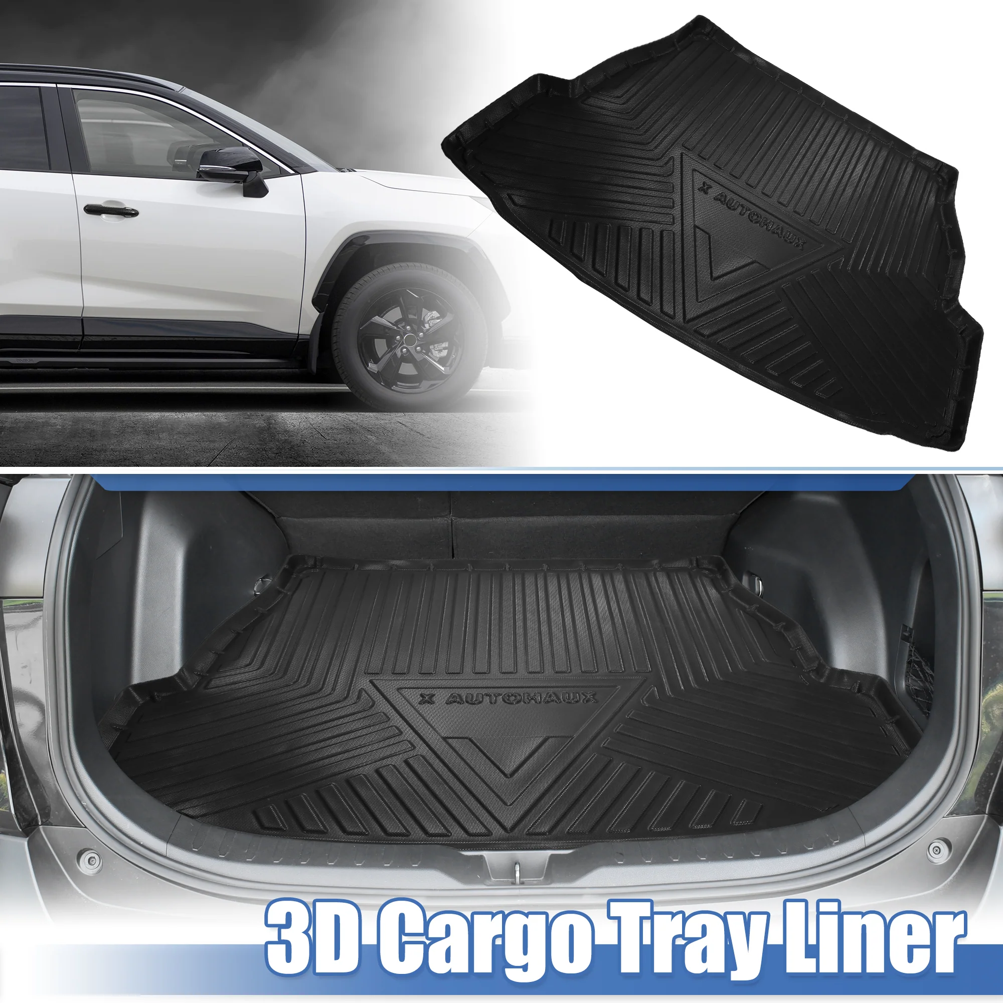 Unique Bargains Trunk Mat TPE Rear Cargo Liner for Toyota RAV4 2019-2022 Tray Floor Mat Carpet