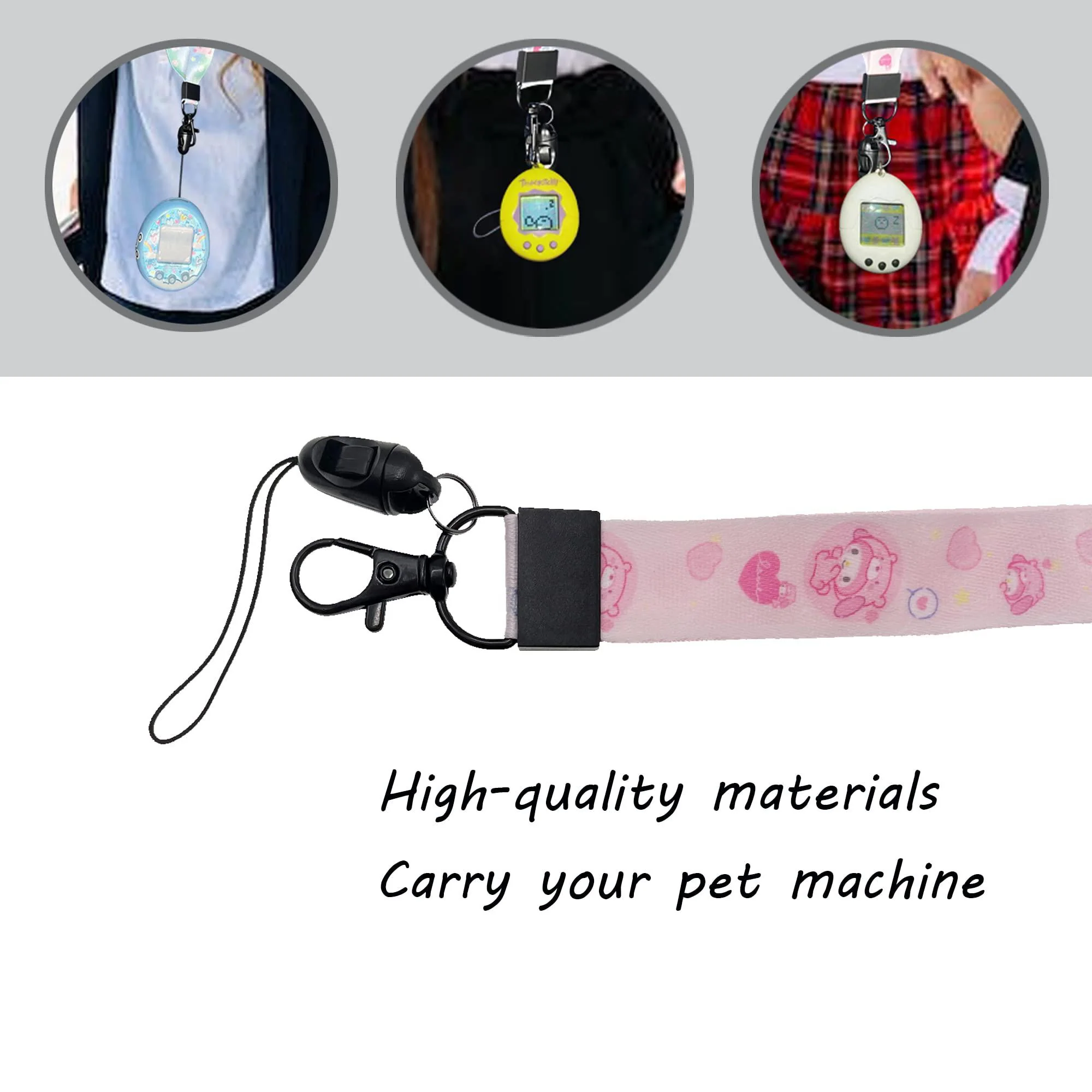 leotube lanyard neck strap for tamagotchi electronic pet/for tamagotchi uni (pink purple green)