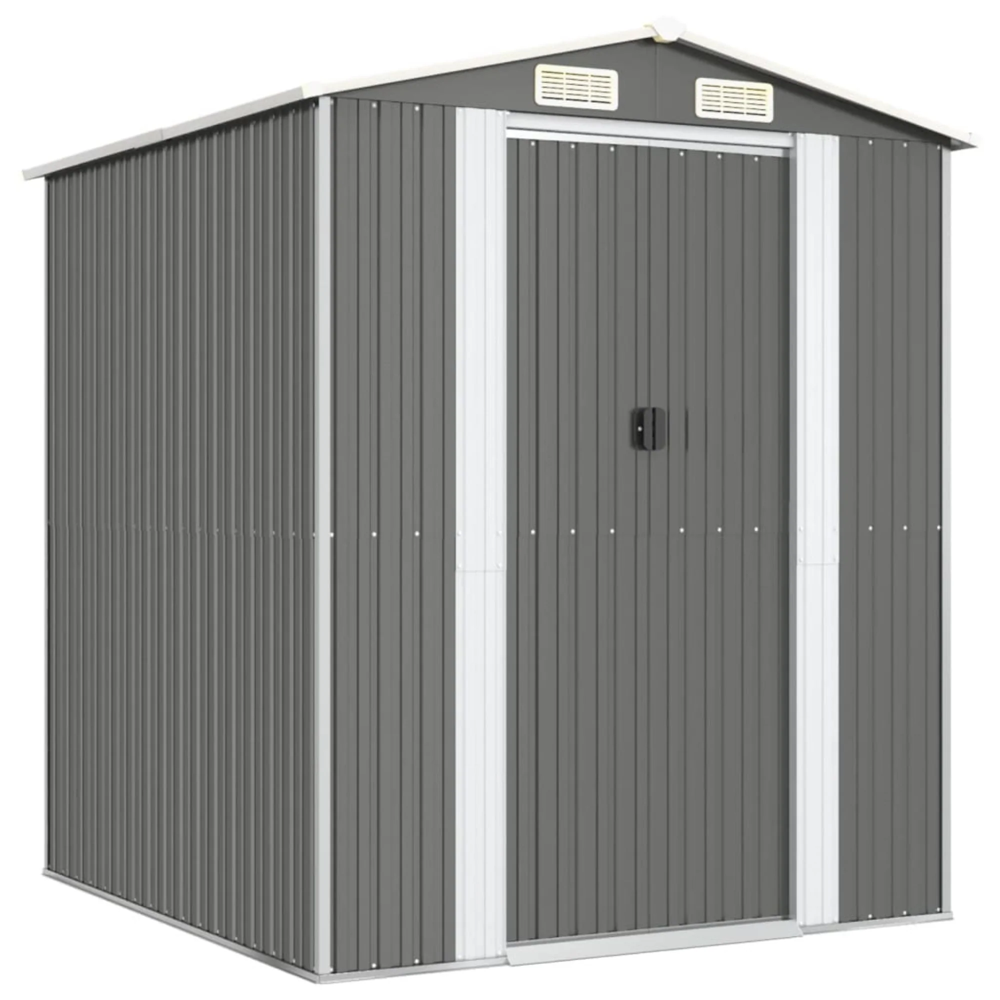 vidaXL Garden Shed Light Gray 75.6