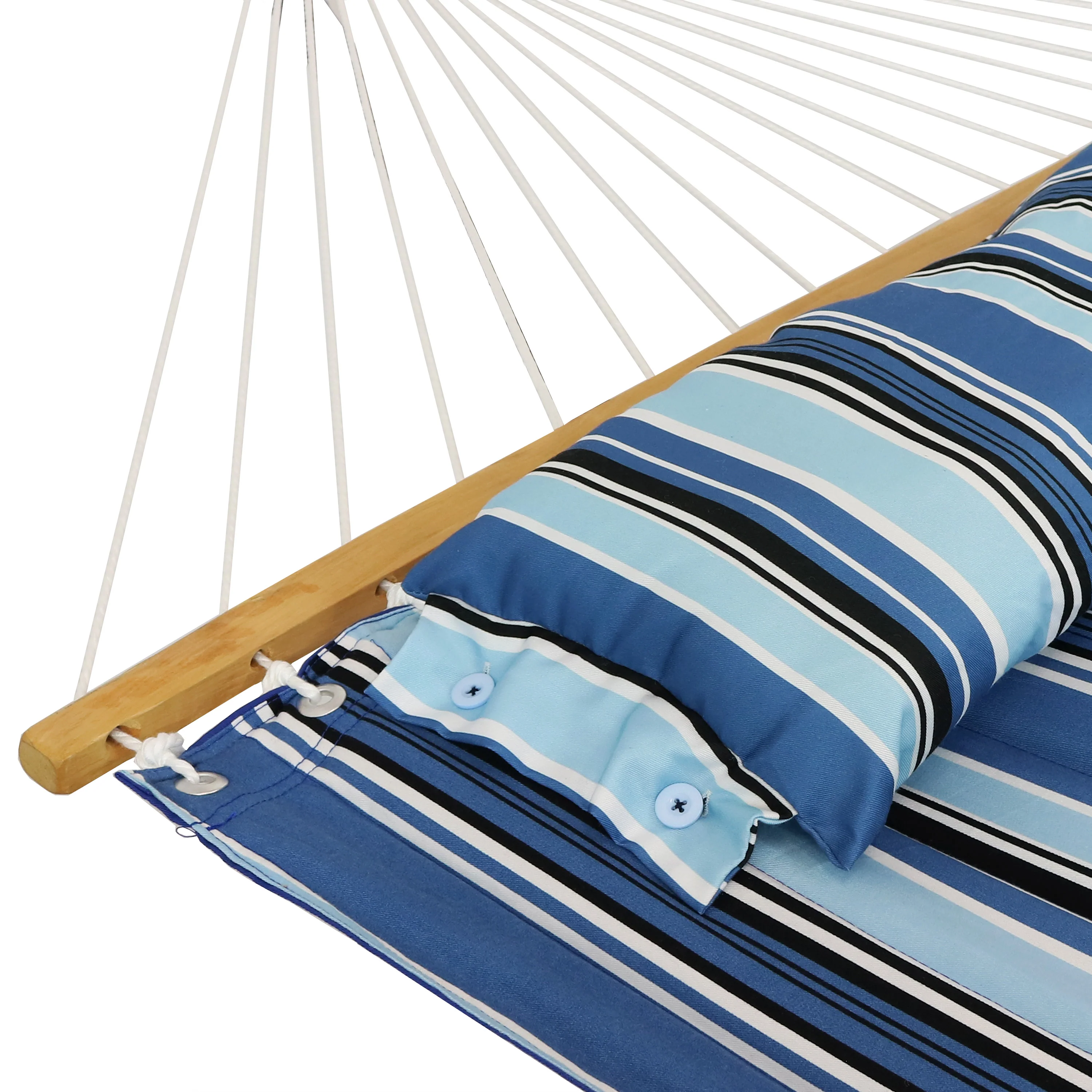 Sunnydaze Decor Quilted 2-Person Hammock with Universal Stand - Misty Beach