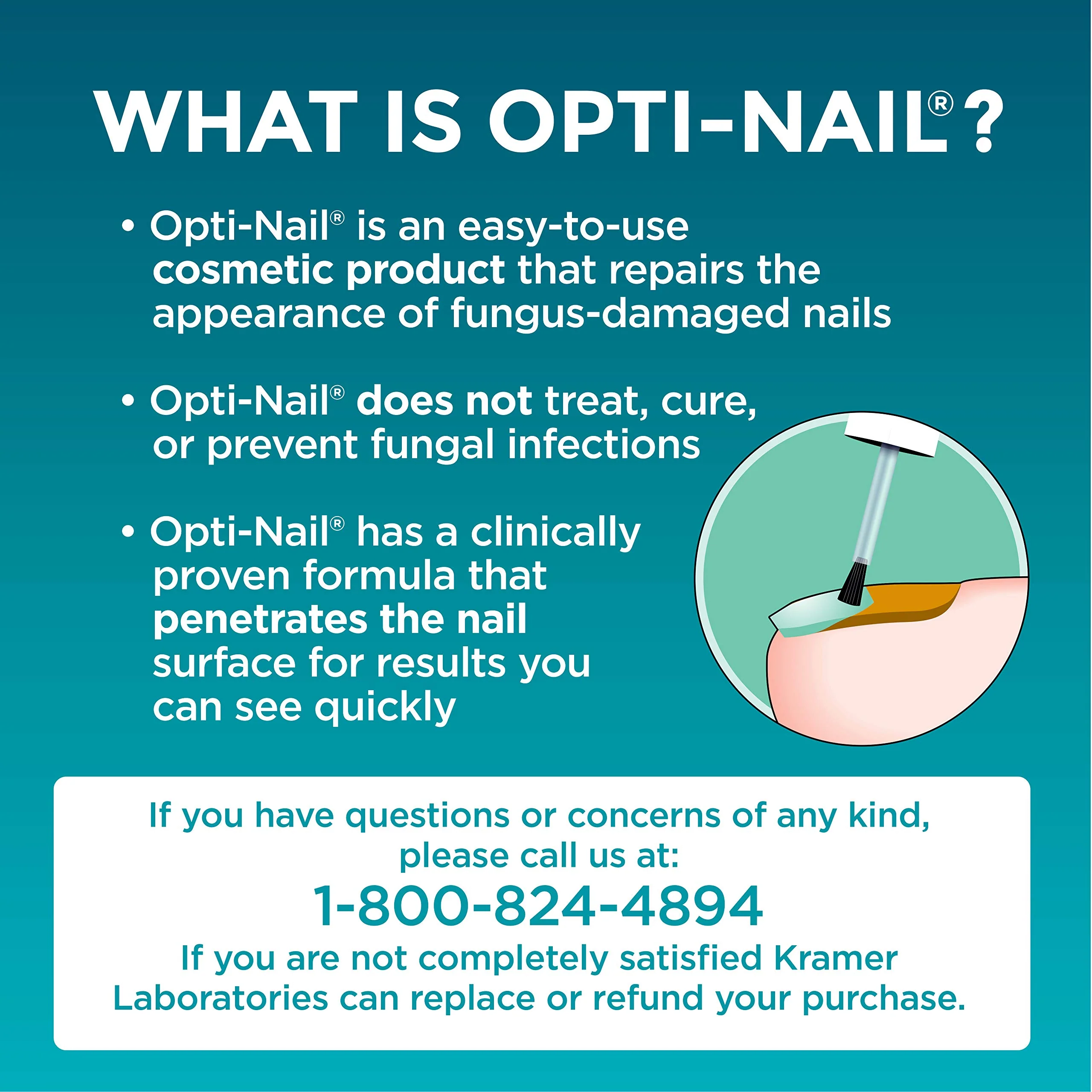 Opti-Nail Fungal Nail Repair with Brush Applicator, Restores the Healthy Appearance of Nails Discolored or Damaged by Nail Fungu