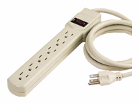 Innovera Six-Outlet Power Strip, 4-Foot Cord, 1-15/16 x 10-3/16 x 1-3/16, Ivory