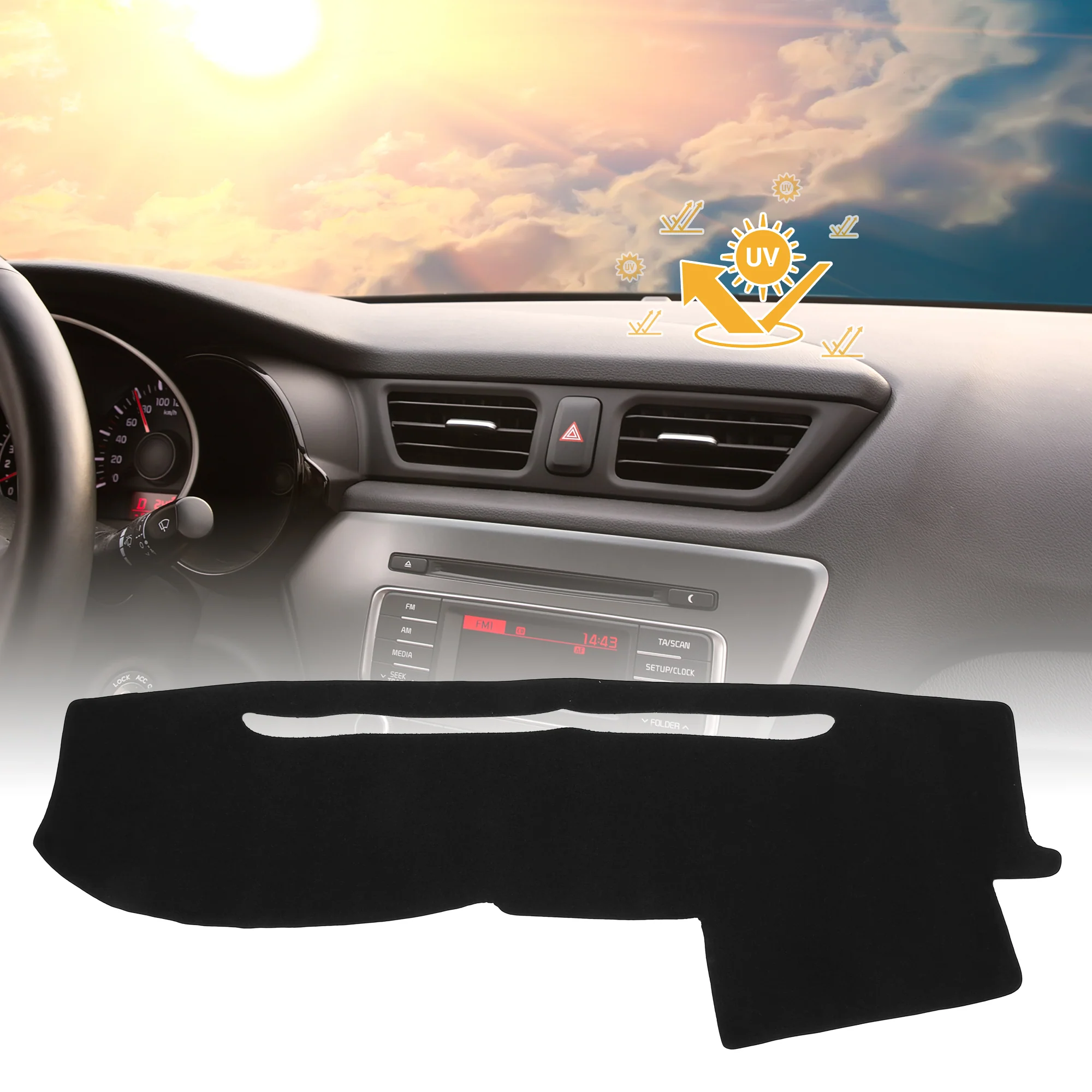 Unique Bargains Dashboard Covers for Toyota 4Runner 2003-2009 Dash Cover Mat Non-Slip Protector