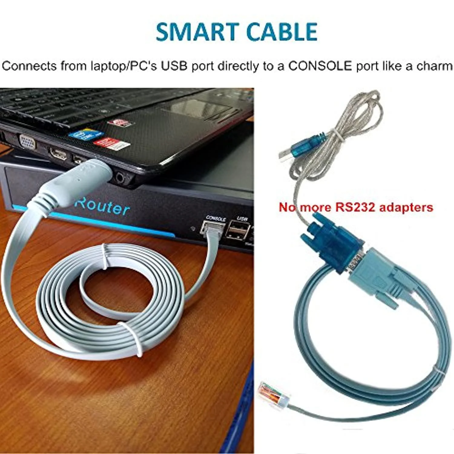 Moyina usb console cable usb to rj45 cable essential accesory of cisco, netgear, ubiquity, linksys, tp-link routers/switches for lap