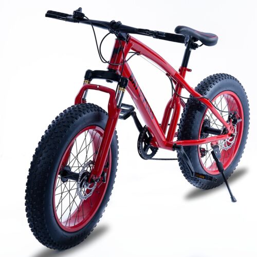 Bat Cycle X20 Red Kids Bike 20" Fat Tyre Bicycle Front Suspension 7 Speed Bike