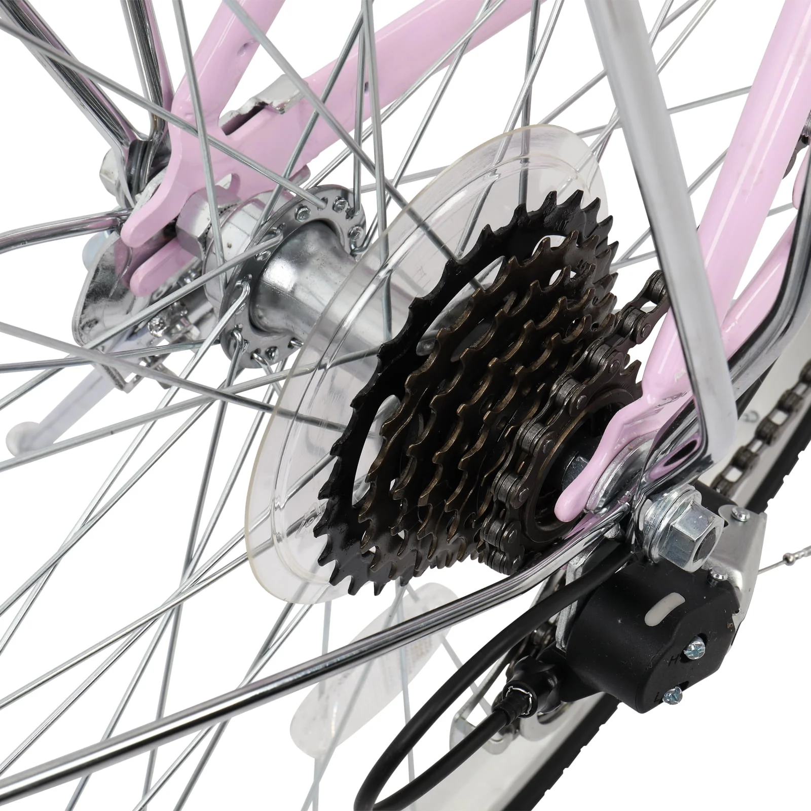 Campingsurvivals 26in 7-Speed Commuter Bicycle, Adjustment Height Multi-Use City Bike Pink