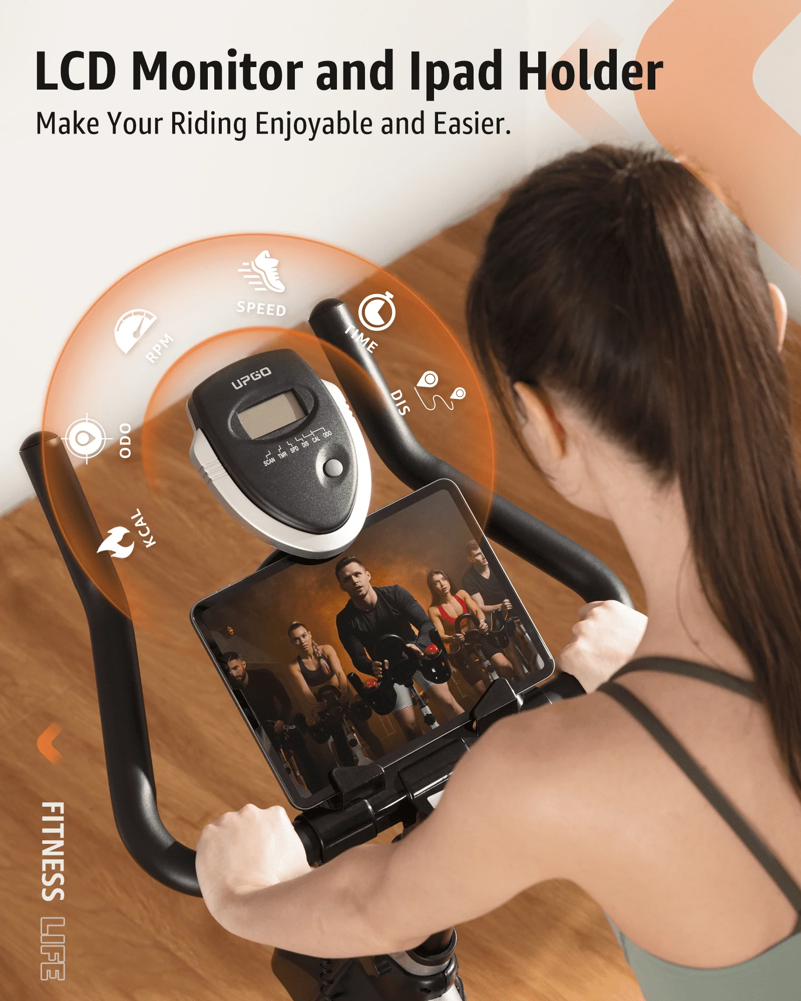 YOSUDA UPGO Adjustable Stationary Exercise Bike Indoor Cycling Bike Fitness and Workout Bike with 35lbs Flywheel and 270lbs Max Capacity