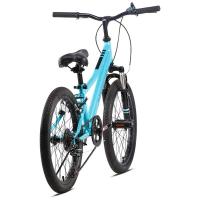 Petimini BP1002YH-6 Cyclone 20 Inch Kids Mountain Bike with Step Over High-TEN Steel Frame and 6 Speed Drivetrain for 5-9 Year Olds, Cyan