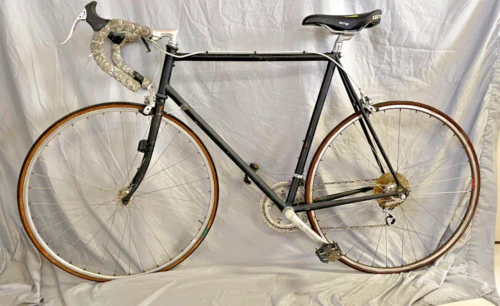 Vintage Touring Road Bike 58cm Large Shimano 105 Black Lugged Steel USA Shipper!