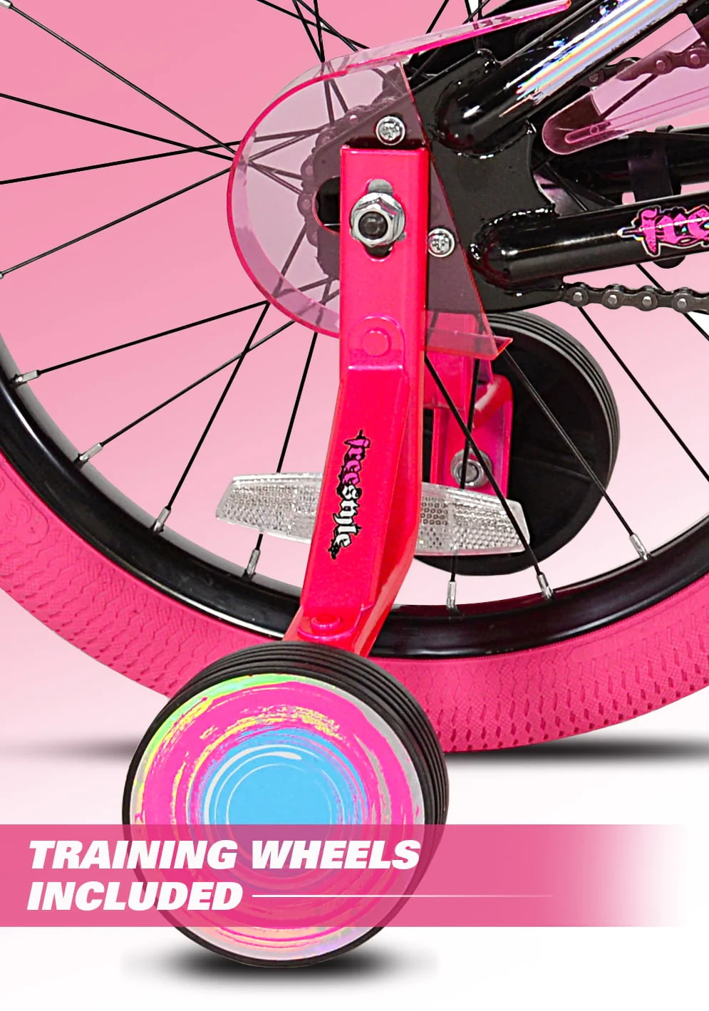 Kent Bicycles 18 inch Girl's Sparkles Bicycle, Black and Pink