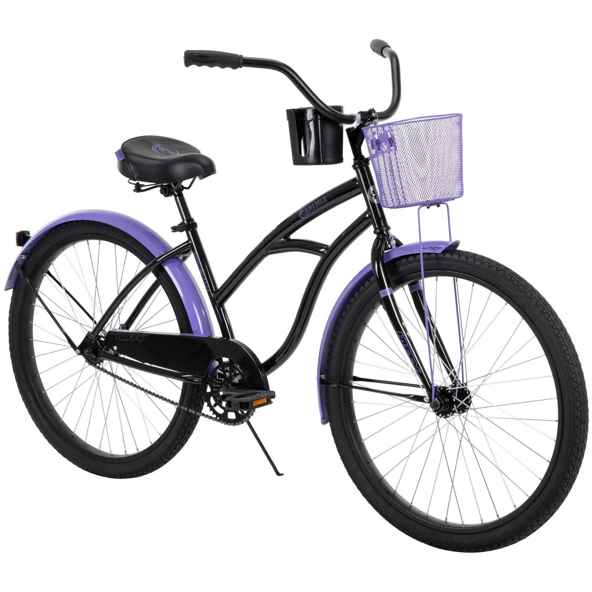 Carlisle 26-In. Cruiser Bicycle for Women, Black and Purple