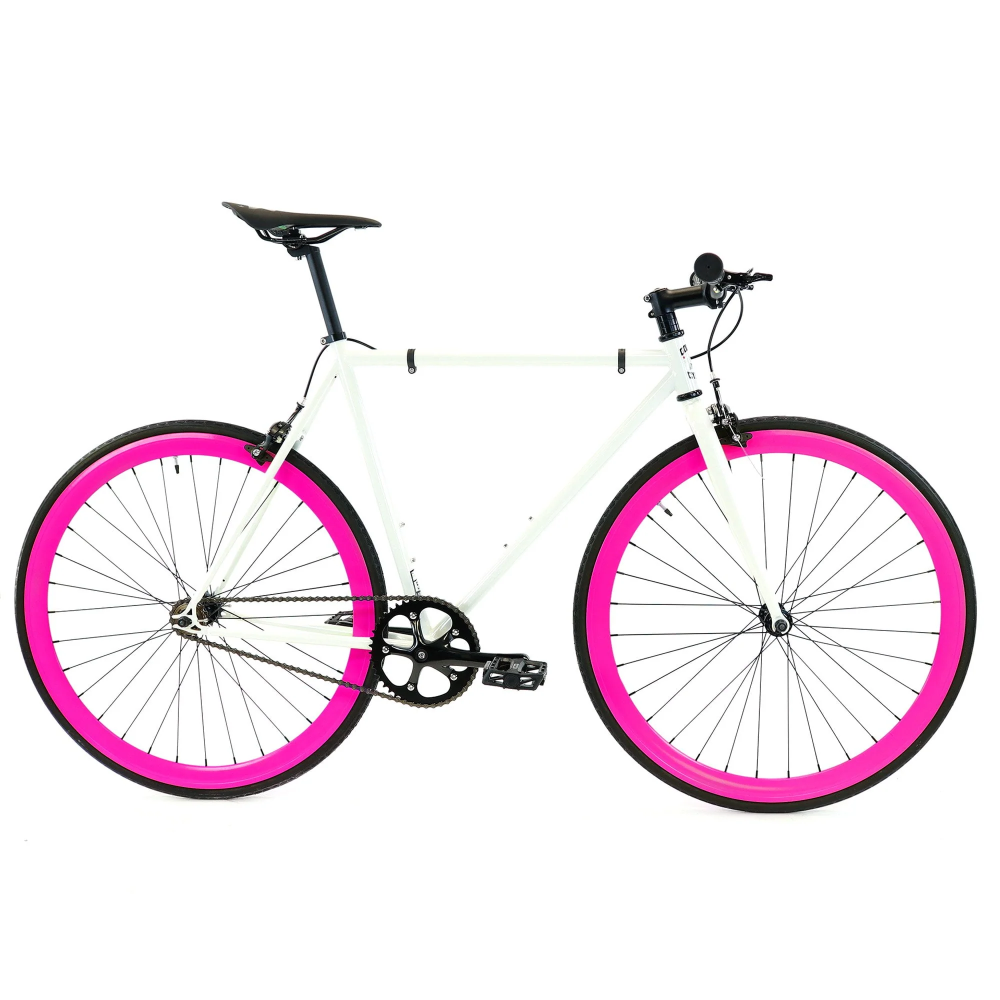Golden Cycles Fixed Gear Bike Steel Frame Fixie with Deep V Rims-Collection (Dahlia)