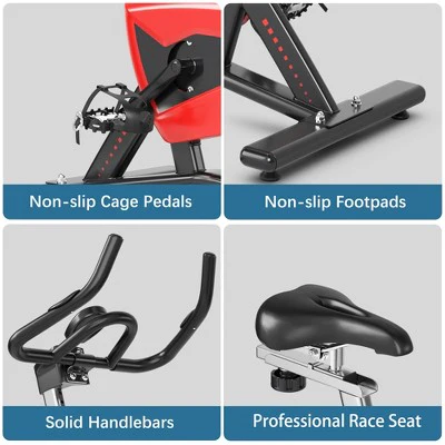 Superfit Magnetic Exercise Bike Fitness Cycling Bike W/35Lbs Flywheel Home Gym