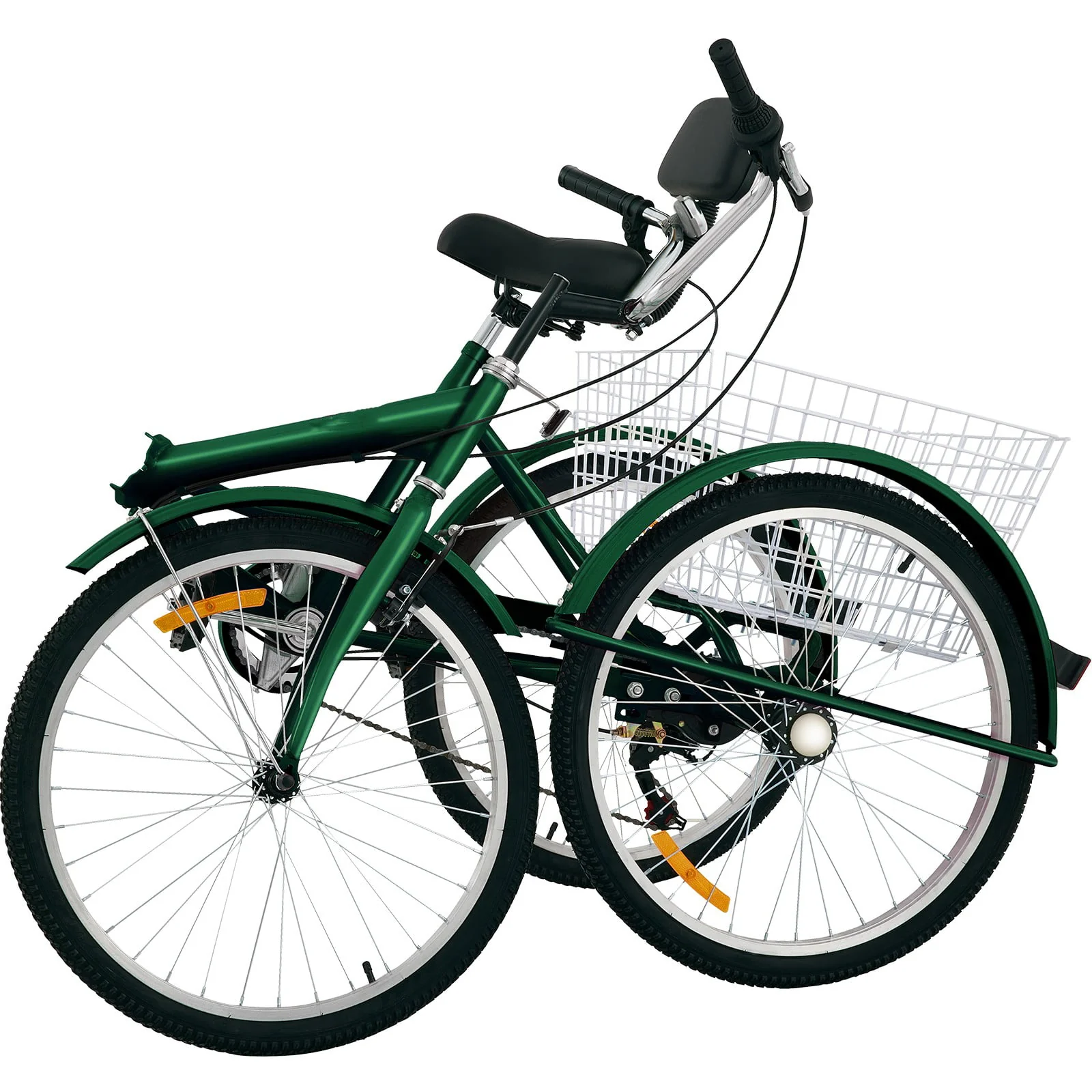 Tricycle Adult 24'' Wheels Adult Tricycle 7-Speed 3 Wheel Bikes For Adults