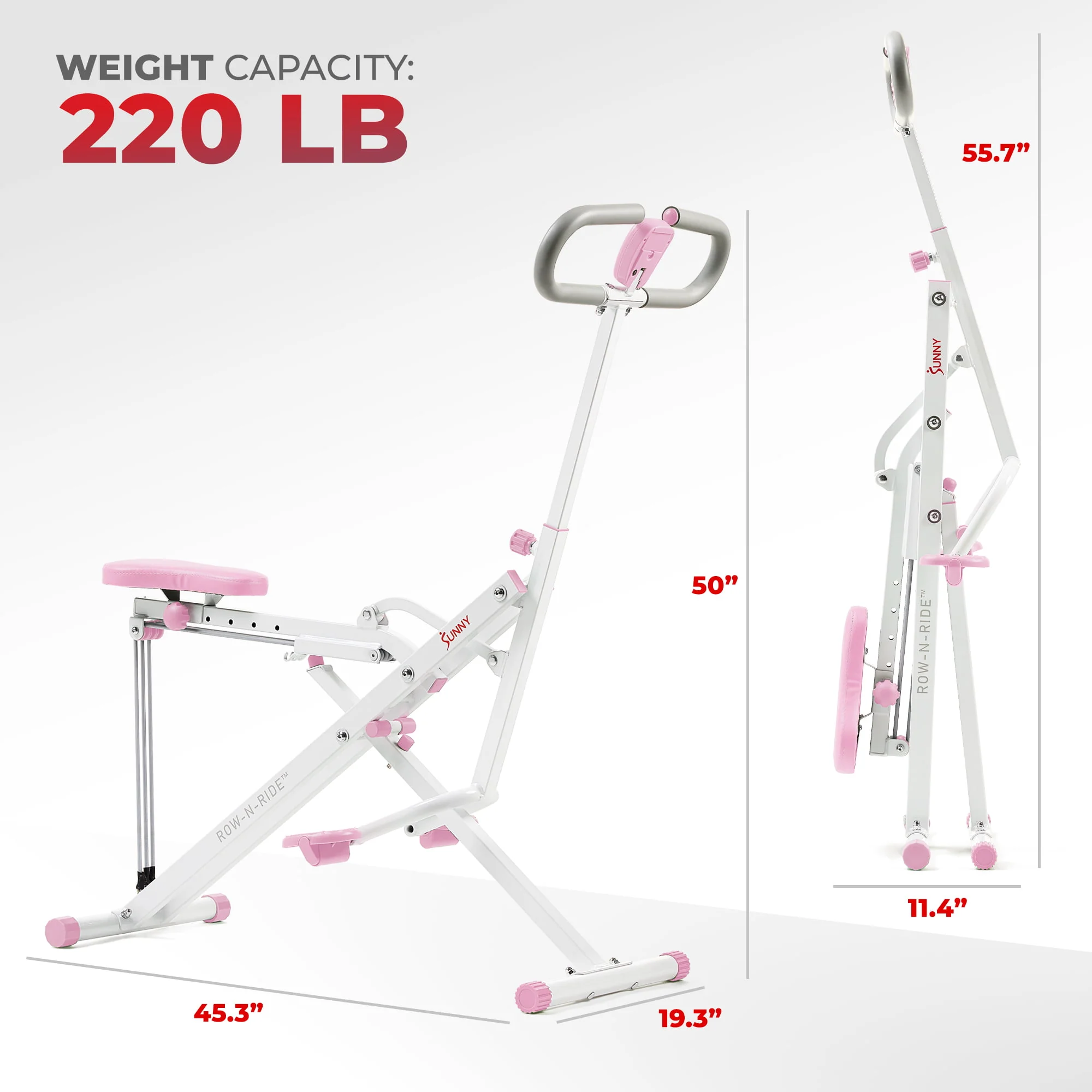 Sunny Health & Fitness Upright Row-N-Ride® Exerciser in Pink - P2100