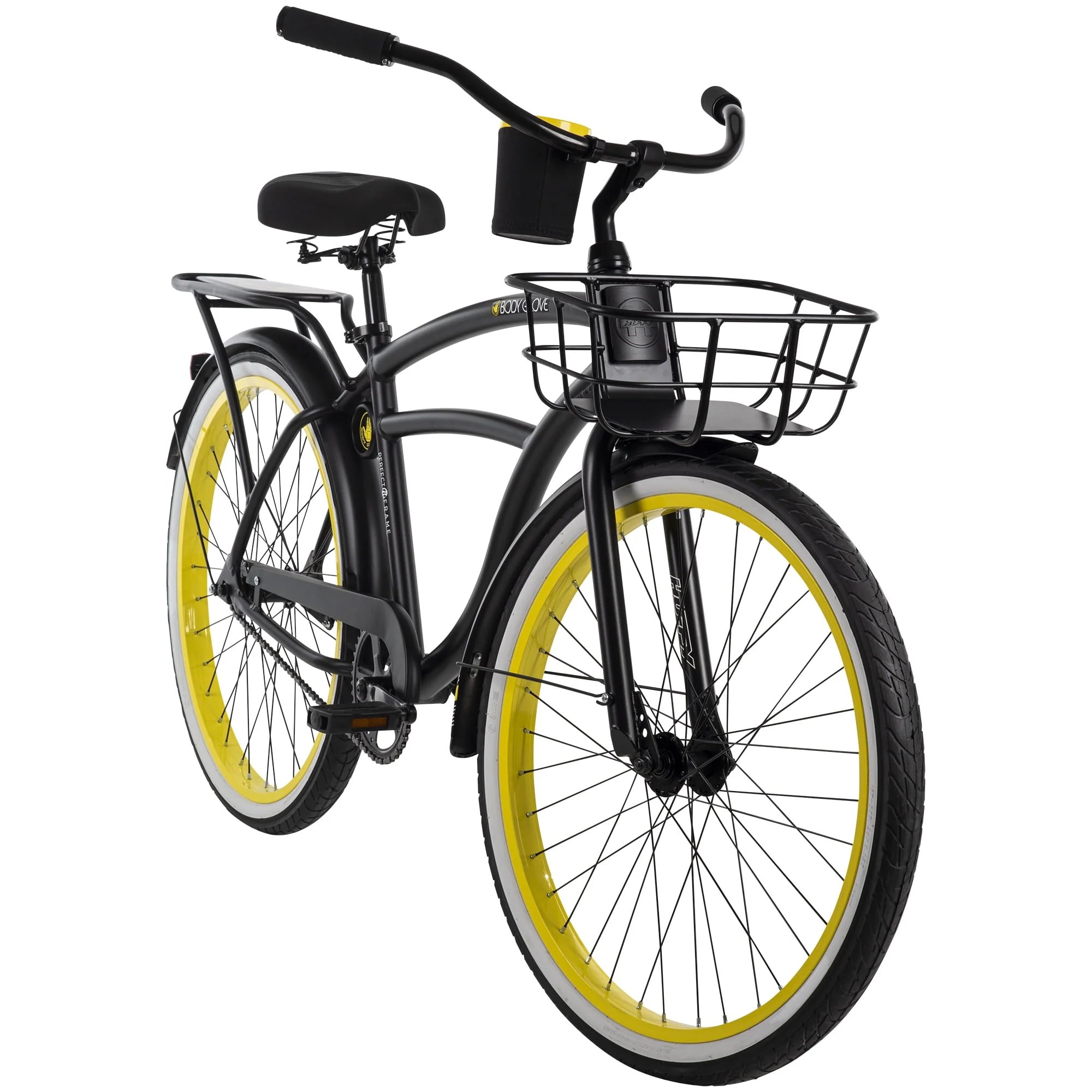 Glove 26 inch Mens Beach Cruiser Bike, Black, by Huffy