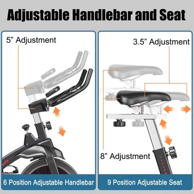 Superfit Magnetic Exercise Bike Fitness Cycling Bike W/35Lbs Flywheel Home Gym