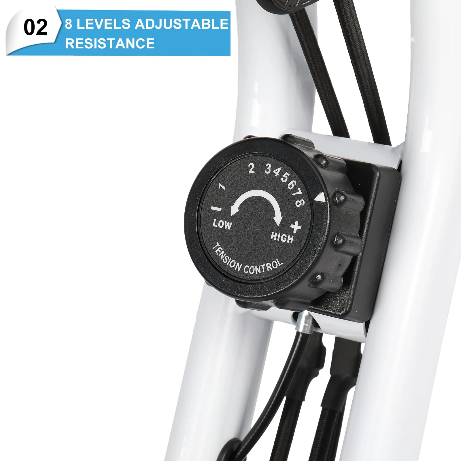 iTopRoad Folding Exercise Bike - Stationary Upright Bike, with Magnetic Resistance, White
