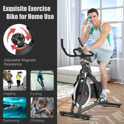 Superfit Magnetic Exercise Bike Fitness Cycling Bike W/35Lbs Flywheel Home Gym